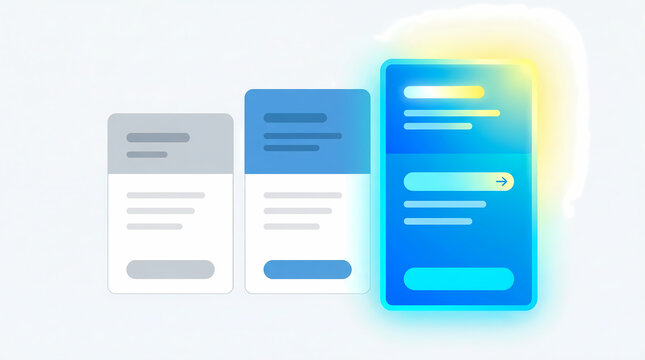 Minimalist Pricing Table with Three Subscription Plan Cards Highlighting a Glowing Premium Choice