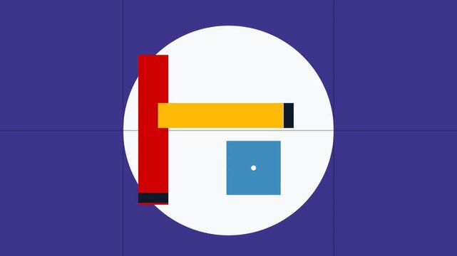 Minimalist Geometric Abstract Art Composition with Red Yellow and Blue Shapes