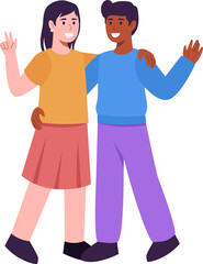 Fototapeta premium Friendship Character Illustration