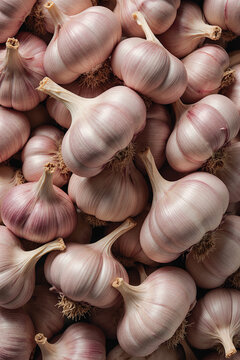 Fresh peeled garlic cloves as background, closeup