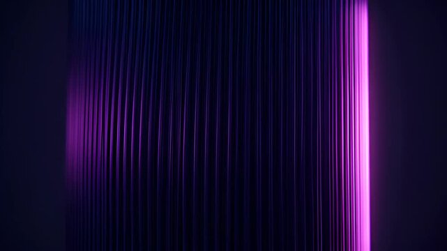Purple vertical line gradient abstract neon texture light reflection glow dramatic mood futuristic sleek geometric rhythm depth moody atmosphere subtle contrast curtain studio backdrop