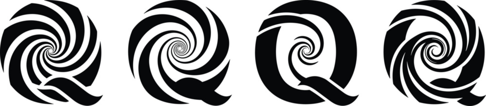 Abstract vector art spiraling swirls and dynamic vector designs for modern graphics