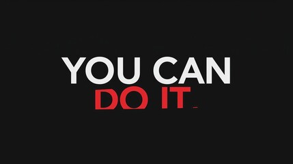 Fototapeta premium Vintage Retro T-Shirt Design with Motivational You Can Do It Typography on Black Background