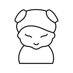 Fototapeta premium Chinese woman icon. People and nationality line symbol. Black and white.