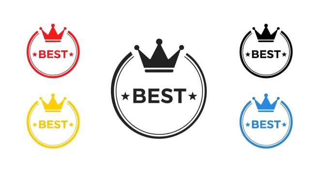 Collection of best quality guarantee icons.