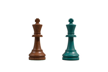 Fototapeta premium Chess kings facing off, showing strategic competition