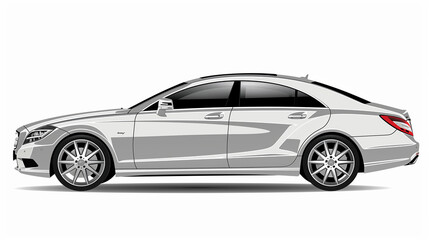Fototapeta premium Luxury Executive Sedan Realistic Vector Illustration.