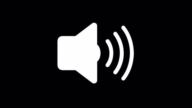 Sound volume up motion graphic animation with alpha channel, Slider bar volume control animation, Speaker, Microphone, Headphone, Megaphone, Music on and off animated on transparent background
