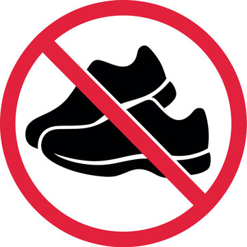 No shoes allowed icon vector representing &ldquo;please remove your shoes&rdquo; sign for homes, offices, and public spaces illustration