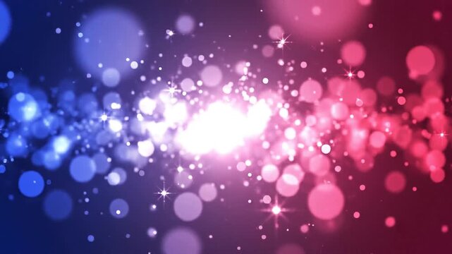 Abstract Bokeh Lights Sparkle Glitter Particles Gradient Blue Pink Purple Glow Celebration Event Party Background Motion