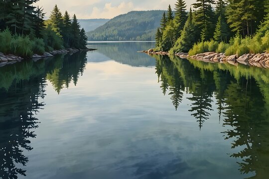 Reflection of the escarpment in a nearby lake or pond
