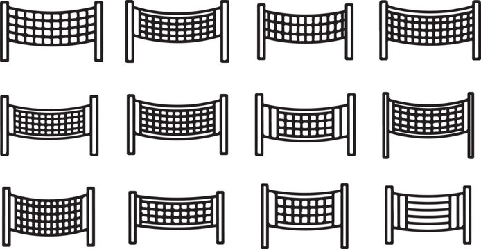 A series of abstract architectural cross-sections showing varied structural designs and materials Vector