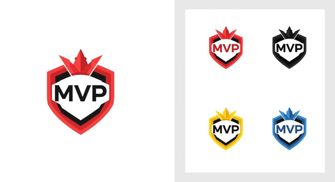 Collection of MVP shield logos.