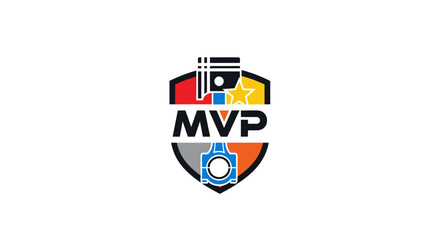 Obraz premium MVP shield logo with colorful design.