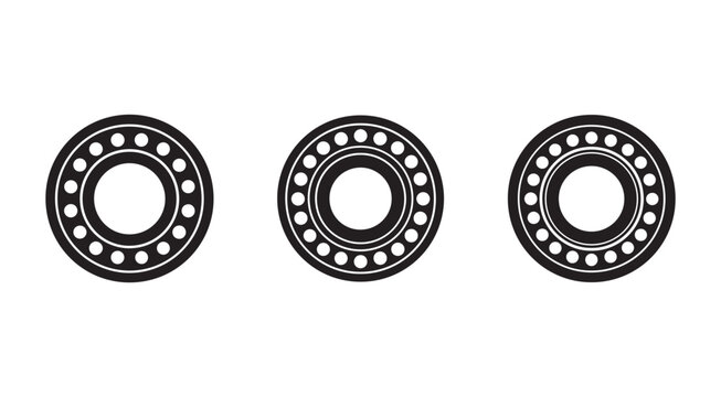 Three ball bearings in different angles for industrial mechanical applications  precision engineering components