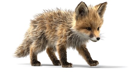 Obraz premium fox in the snow on white background