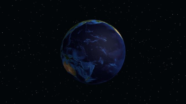 Digital Animation Zooming into Ciudad Juarez Mexico on Planet Earth