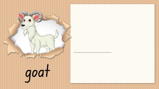 Animated Educational Lesson for Letter G with Goat Illustration and Handwriting