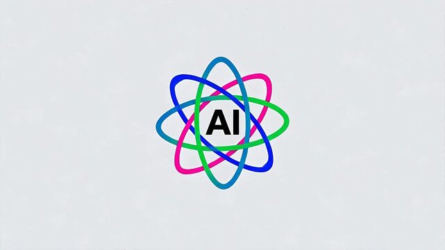 AI symbol with atomic design