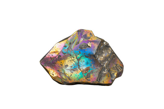 Bornite peacock ore mineral displaying vibrant iridescent colors