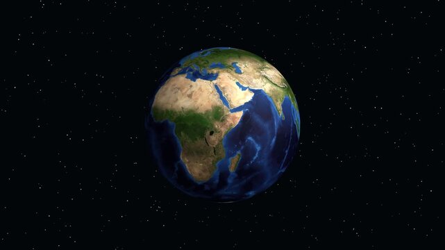 3D Earth Zoom Animation to Mogadishu Somalia with Data Overlay