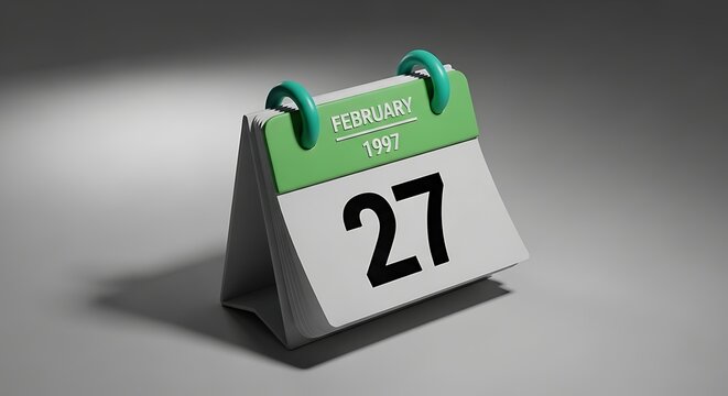 February 1997 27 3D Calendar Icon