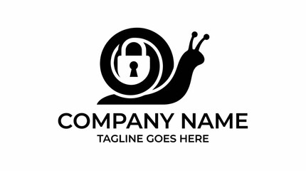 This logo features a sleek snail design wrapped around a circular lock, representing security and uniqueness, ideal for tech or security companies aiming for a modern aesthetic. © jinduo