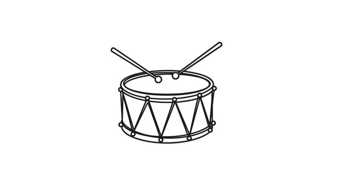 A simple line drawing of a snare drum.
