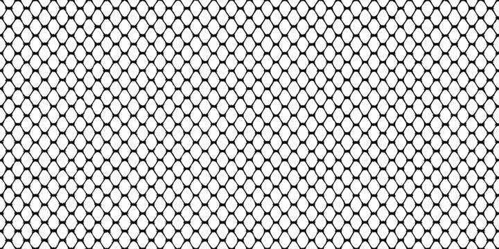 Close up of a black netting pattern against a white background