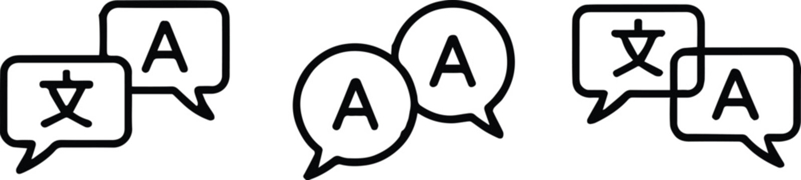 translation flat icons chat bubbles translate and language symbols