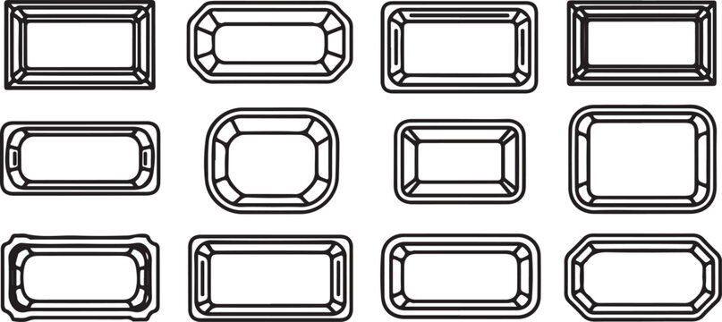 Collection of geometric wireframe cubes shown from various perspectives Vector