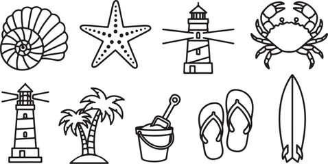 A collection of simple illustrated objects and symbols Vector © rohan