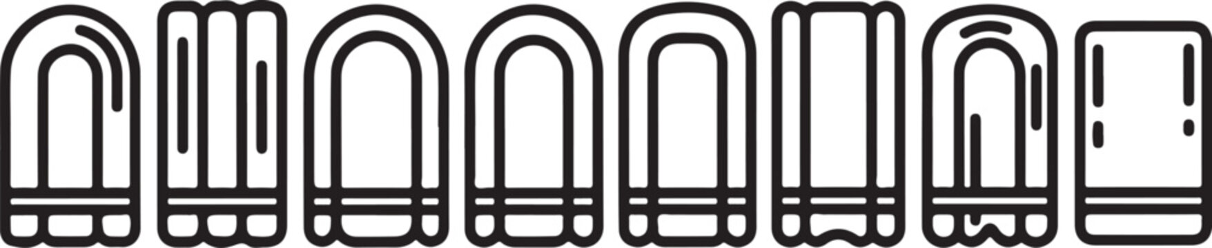 Different types of brackets and punctuation marks displayed in bold font Vector