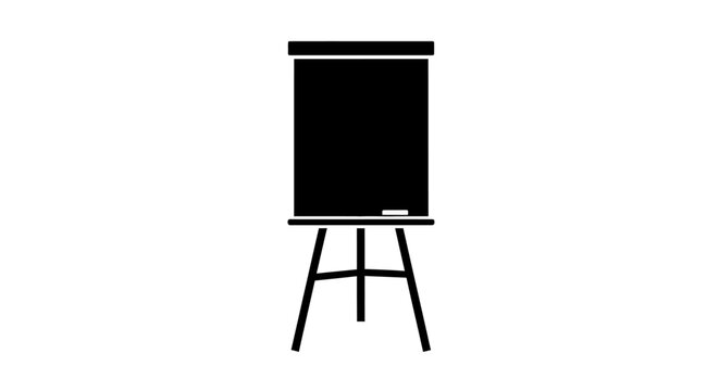 blackboard on easel vector illustration, flat design