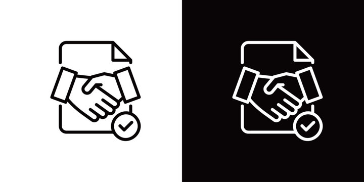 契約・提携の握手アイコン