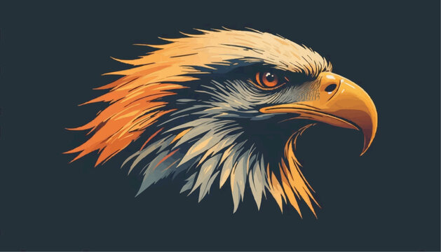 Eagle head silhouette vector.   