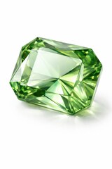 Fototapeta premium arge polished geometric jewel sculpted recycled clear green glass sustainable ethical jewelry design