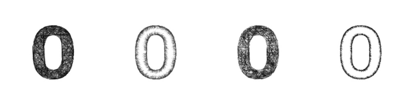 Sketch 0 font design set