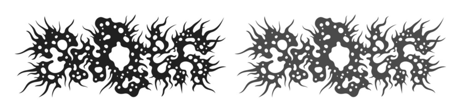 Death metal logo design with aggressive thorns and organic shapes, dark aesthetic heavy metal typography, gothic underground music vector art