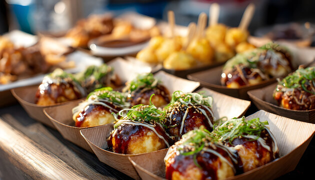 Takoyaki japanisches Streetfood mit Oktopus