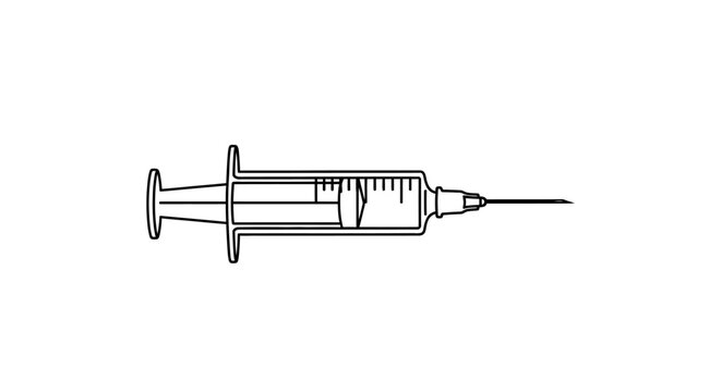 Syringe on white background for medical injection and healthcare
