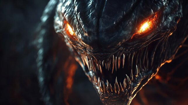 Close up of a fearsome creature