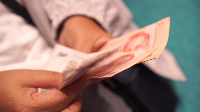 Banknote Singapore money Singapore dollar cash, (SGD) counting payment