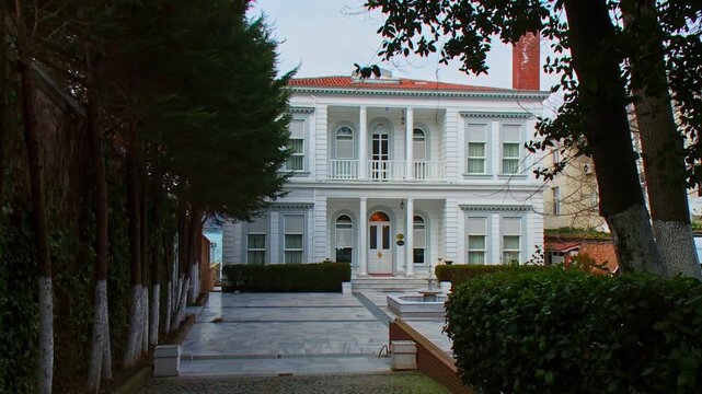 Debreli Ismail Hakki Pasha Mansion Elegant White Waterfront House in Beylerbeyi Istanbul