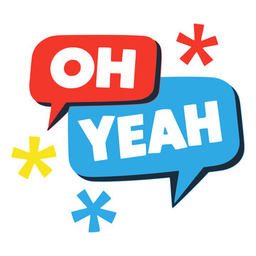 cartoon oh yeah text effect comic typography flat color vector illustration template design