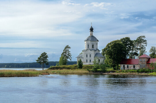 Church of Exaltation of the Cross in Nilo Stolobensky monastery at the Seliger Lake in Russia, Ostashkov, Tver region