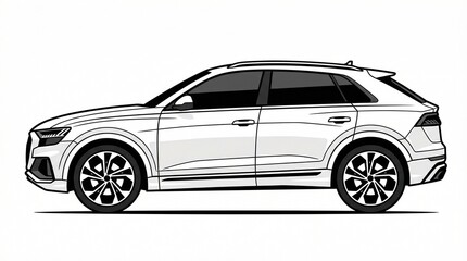 Fototapeta premium black and white car vector automobile
