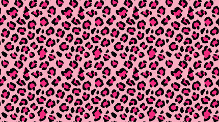 A vibrant pink and black leopard print pattern fills the entire frame. © Rena