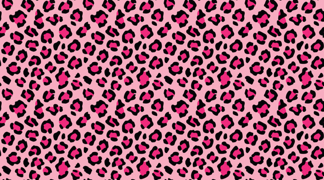 A vibrant pink and black leopard print pattern fills the entire frame.