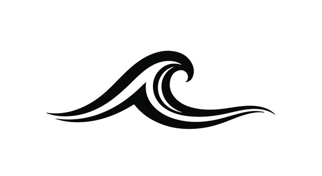 Abstract vector art design featuring a tribal tattoo style background pattern with a bird silhouette, decorative swirls, and water wave shapes for a unique logo or symbol illustration